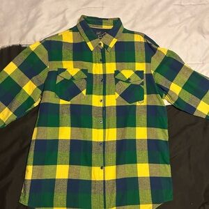 Fox Yellow and Green Plaid Shirt